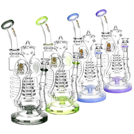 Lookah Glass Warlord Spiral Recyclers in various colors with heavy wall borosilicate glass