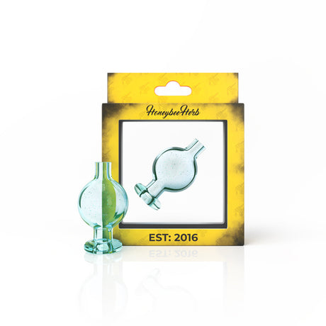Honeybee Herb UV Classic Bubble Carb Cap in Green for Dab Rigs, Front View on Packaging