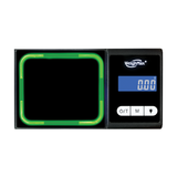 WeighMax LUX-1000 Digital Scale in Green - Top View with Blue Backlit Display