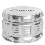 GA Aluminum Grinder by Blue Bus Fine Tools in Silver, 4-Part Design, Front View