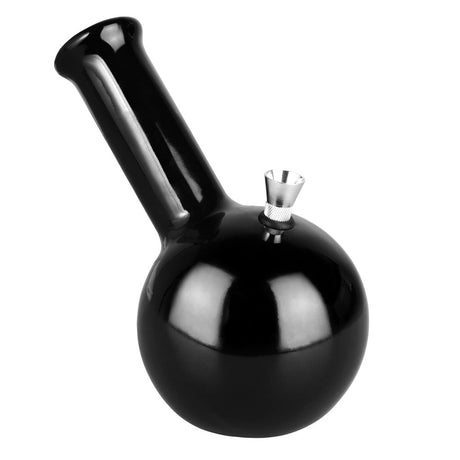 Black Magic Potion Ceramic Water Pipe, 7 inches, sleek design with deep bowl, side view on white background
