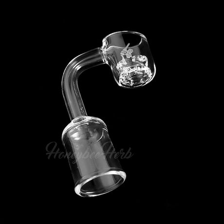 Honeycomb Knot Quartz Banger at 90° angle by Honeybee Herb, clear, for dab rigs