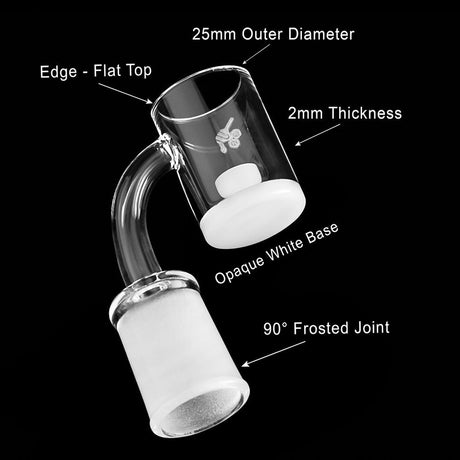 Honey & Milk Core Reactor Quartz Banger with 90° Joint by Honeybee Herb, Flat Top Design
