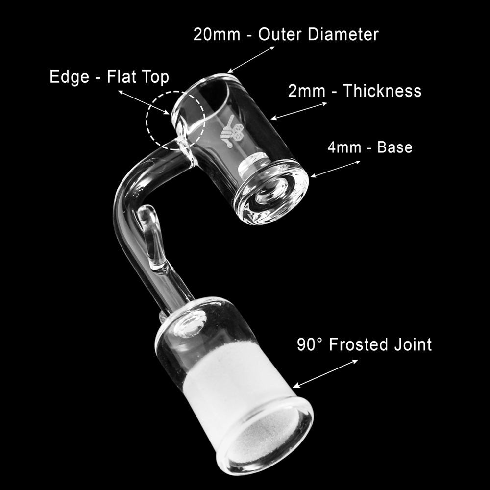 Honeybee Herb ENAIL CORE REACTOR QUARTZ BANGER - 90°, clear, 20mm flat top, 2mm thick