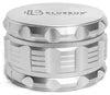 Blue Bus Fine Tools GA Aluminum Grinder in Silver, 3-Inch, 4-Part Design, Isolated on White