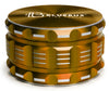 Blue Bus Fine Tools GA Aluminum Grinder in Gold, 3.5" 4-Part Design, Isolated on White