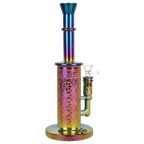 11.5" Majestic Mandala Water Pipe with vibrant mandala design on borosilicate glass, front view