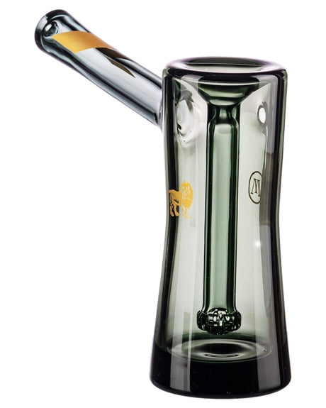 Marley Natural Smoked Glass Bubbler with Gold Accents, Heavy Wall Design, Side View