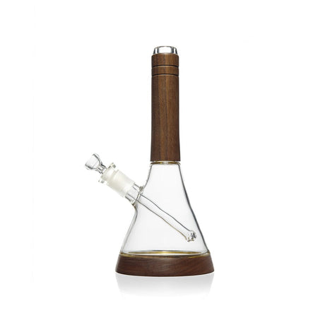 Marley Natural Water Pipe - Clear Beaker Design with Wood Detail - Front View