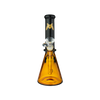 MAV Glass 10" San Pedro 2 Tone Beaker in Black and Gold, front view on a white background