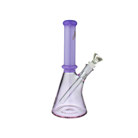 MAV Glass 10" San Pedro 2 Tone Beaker Bong in Purple & Clear - Front View