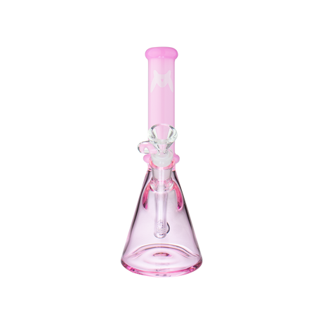 MAV Glass 10" San Pedro 2 Tone Beaker in Full Pink - Front View on Seamless White Background