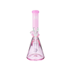 MAV Glass 10" San Pedro 2 Tone Beaker in Full Pink - Front View on Seamless White Background