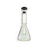 MAV Glass 10" Black Color Top Beaker Bong with Clear Downstem Front View