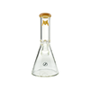 MAV Glass 10" Color Top Beaker Bong in Butter, Front View with Clear Glass and Logo