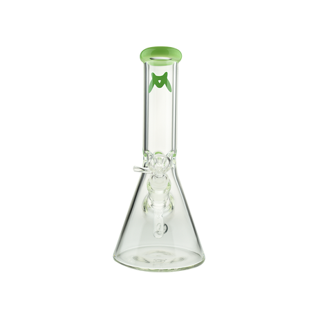 MAV Glass 10" Color Top Beaker Bong in Seafoam with Clear Down Stem - Front View