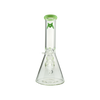MAV Glass 10" Color Top Beaker Bong in Seafoam with Clear Down Stem - Front View