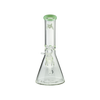 MAV Glass 10" Color Top Beaker Bong in Slime, Front View with Clear Downstem