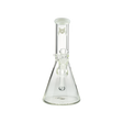 MAV Glass 10" White Color Top Beaker Bong with Clear Glass and Removable Downstem