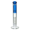 MAV Glass 15" Blue Single Honey Straight Tube Bong with Honeycomb Percolator - Front View