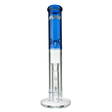 MAV Glass 15" Blue Single Honey Straight Tube Bong with Honeycomb Percolator - Front View