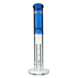 MAV Glass 15" Blue Single Honey Straight Tube Bong with Honeycomb Percolator - Front View