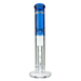 MAV Glass 15" Blue Single Honey Straight Tube Bong with Honeycomb Percolator - Front View