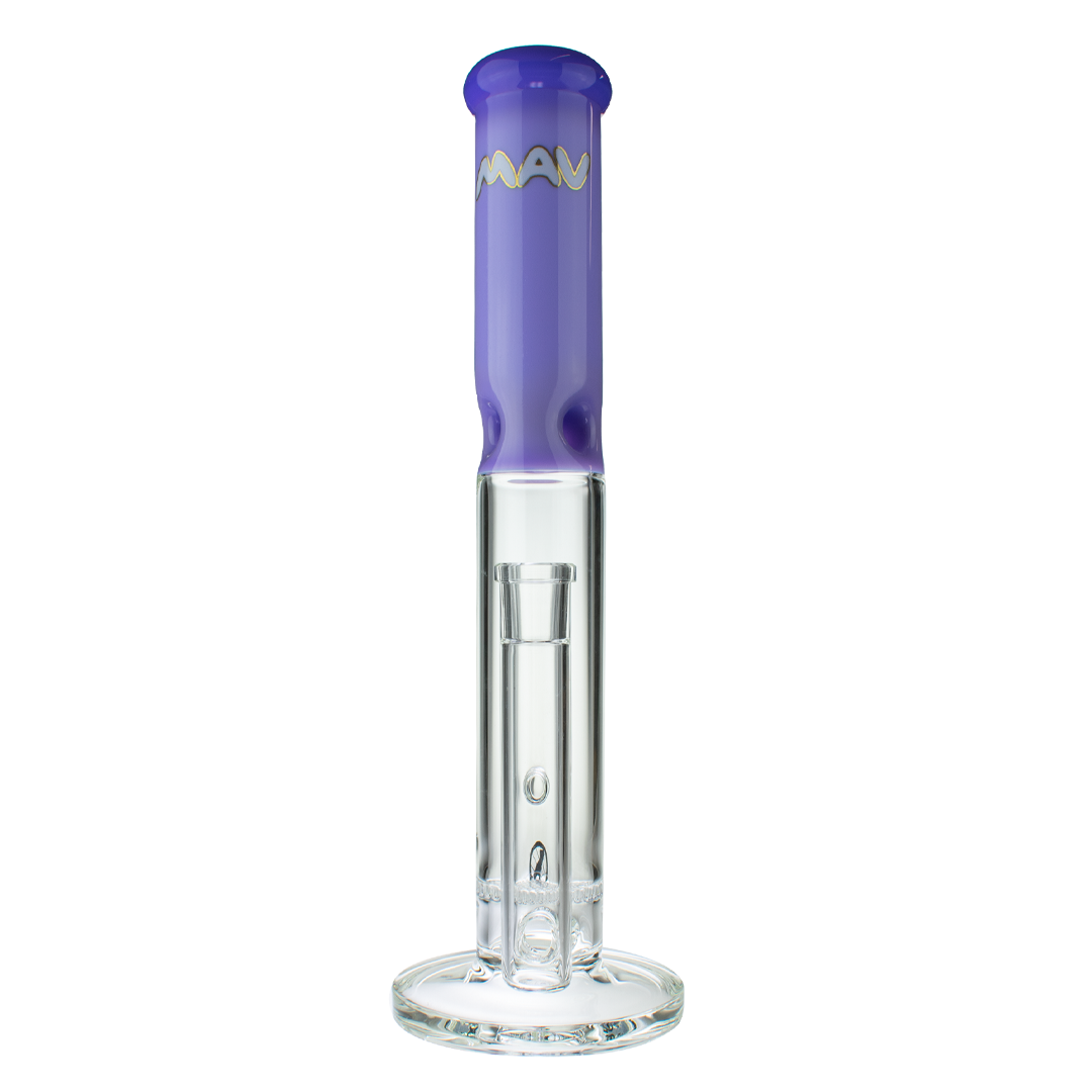 MAV Glass 15" Purple Single Honey Straight Tube Bong with Honeycomb Percolator