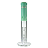 MAV Glass 15" Single Honey Straight Tube Bong in Sea Foam, Front View with Honeycomb Percolator