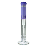 MAV Glass 16" Double Honey Straight Tube Bong in Purple, Front View with Honeycomb Percolator