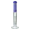 MAV Glass 16" Double Honey Straight Tube Bong in Purple, Front View with Honeycomb Percolator