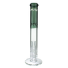 MAV Glass 16" Double Honey Straight Tube Bong in Transparent Black with Honeycomb Percolator