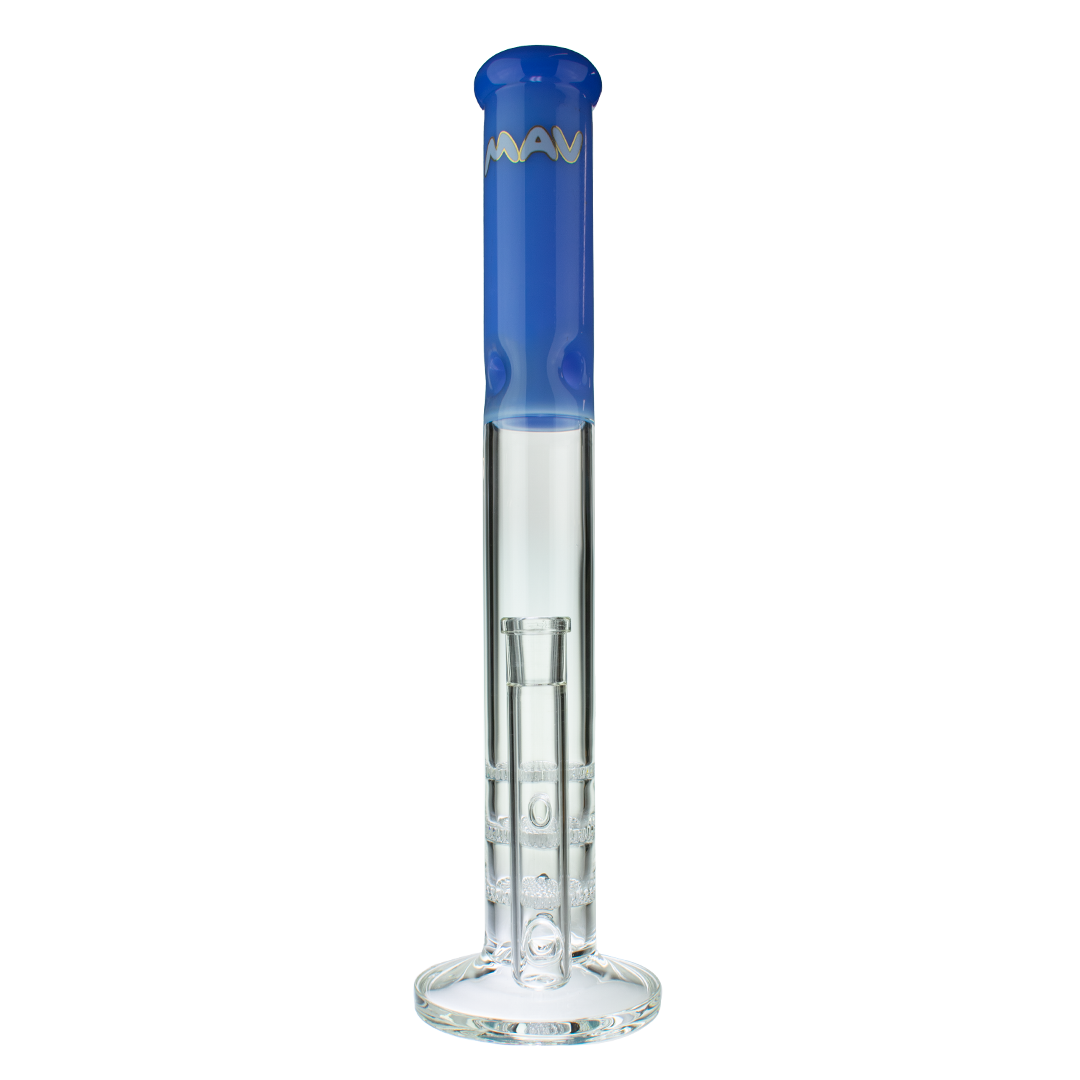 MAV Glass 17" Triple Honeycomb Straight Tube Bong in Lavender, Front View on White Background