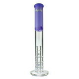 MAV Glass 17" Purple Triple Honeycomb Straight Tube Bong Front View