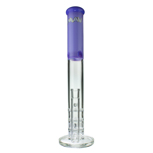 MAV Glass 17" Purple Triple Honeycomb Straight Tube Bong Front View