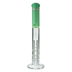 MAV Glass 17" Triple Honeycomb Straight Tube Bong in Seafoam - Front View