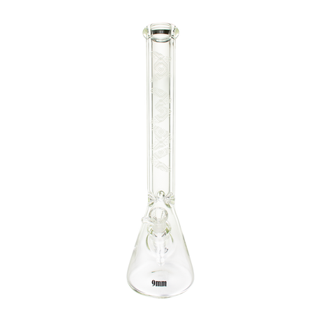 MAV Glass 18" Classic Beaker Bong with Glow In The Dark Tribal Design, 9mm Thick