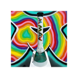 MAV Glass 18" Cactus Teal & White Beaker Bong with 50mm Diameter, Front View