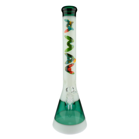 MAV Glass 18" Cactus Teal & White Beaker Bong with 50mm diameter and 5mm thickness
