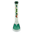 MAV Glass 18" Cactus Teal & White Beaker Bong with 50mm diameter and 5mm thickness