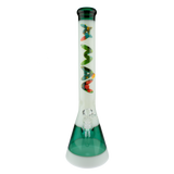 MAV Glass 18" Cactus Teal & White Beaker Bong with 50mm diameter and 5mm thickness