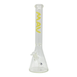 MAV Glass 18" Classic Beaker Bong in Banana Yellow with Clear Glass and Front View