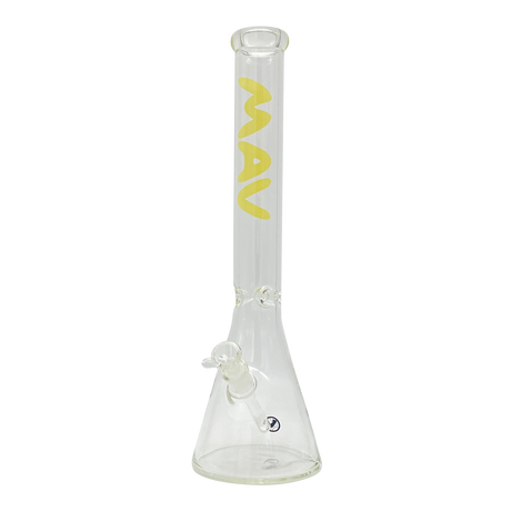 MAV Glass 18" Classic Beaker Bong in Banana Yellow with Clear Glass and Front View