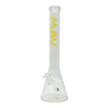 MAV Glass 18" Classic Beaker Bong in Banana Yellow with Clear Glass and Front View