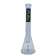 MAV Glass 18" Classic Beaker Bong in Blue with Clear Glass and Mav Slab Logo - Front View