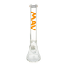 MAV Glass 18" Classic Beaker Bong in Orange with Clear Glass and Down Stem, Front View