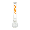 MAV Glass 18" Classic Beaker Bong in Orange with Clear Glass and Down Stem, Front View