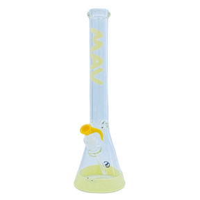 MAV Glass 18" Classic Mellow Yellow Beaker Bong Bundle with Thick 5mm Glass