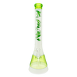 MAV Glass 18" Jungle Leaf Ooze & White Beaker Bong with 50mm Diameter and 5mm Thickness