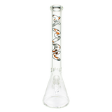 MAV Glass 18" Philly Beaker Bong with clear glass and colorful accents, front view on white background